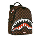 Zaino Small SPRAYGROUND stampa Sharks in Paris WTF Bubble Brown Check