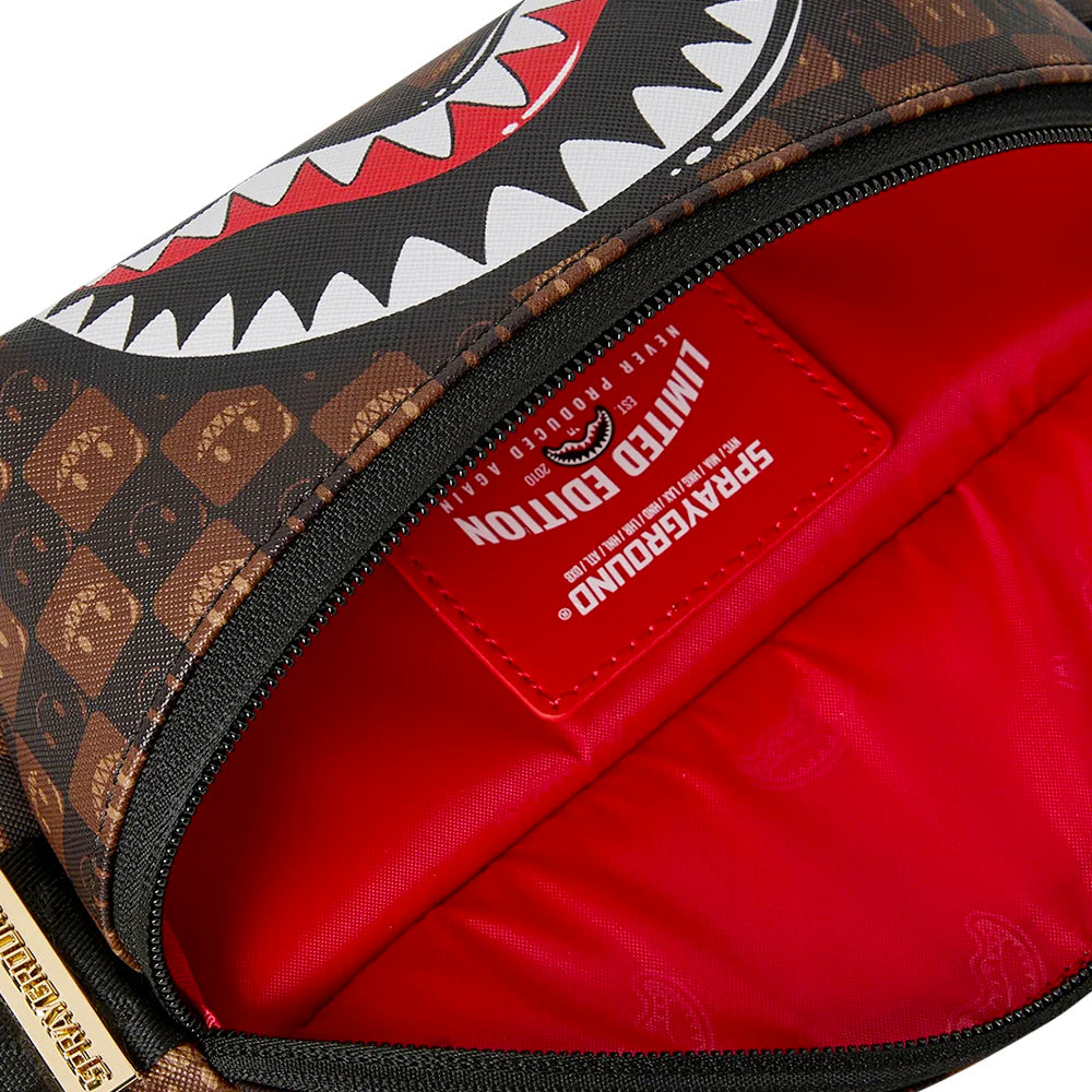Marsupio Unisex SPRAYGROUND stampa Sharks in Paris WTF Bubble Brown Check