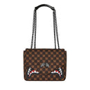 Borsa Donna a Mano SPRAYGROUND stampa Sharks in Paris WTF Bubble Brown Check