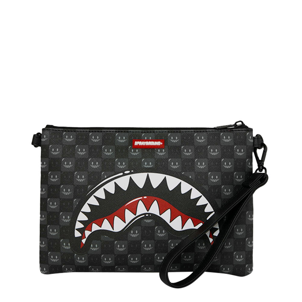 Pochette con Tracolla SPRAYGROUND stampa Sharks in Paris WTF Bubbly Black Check