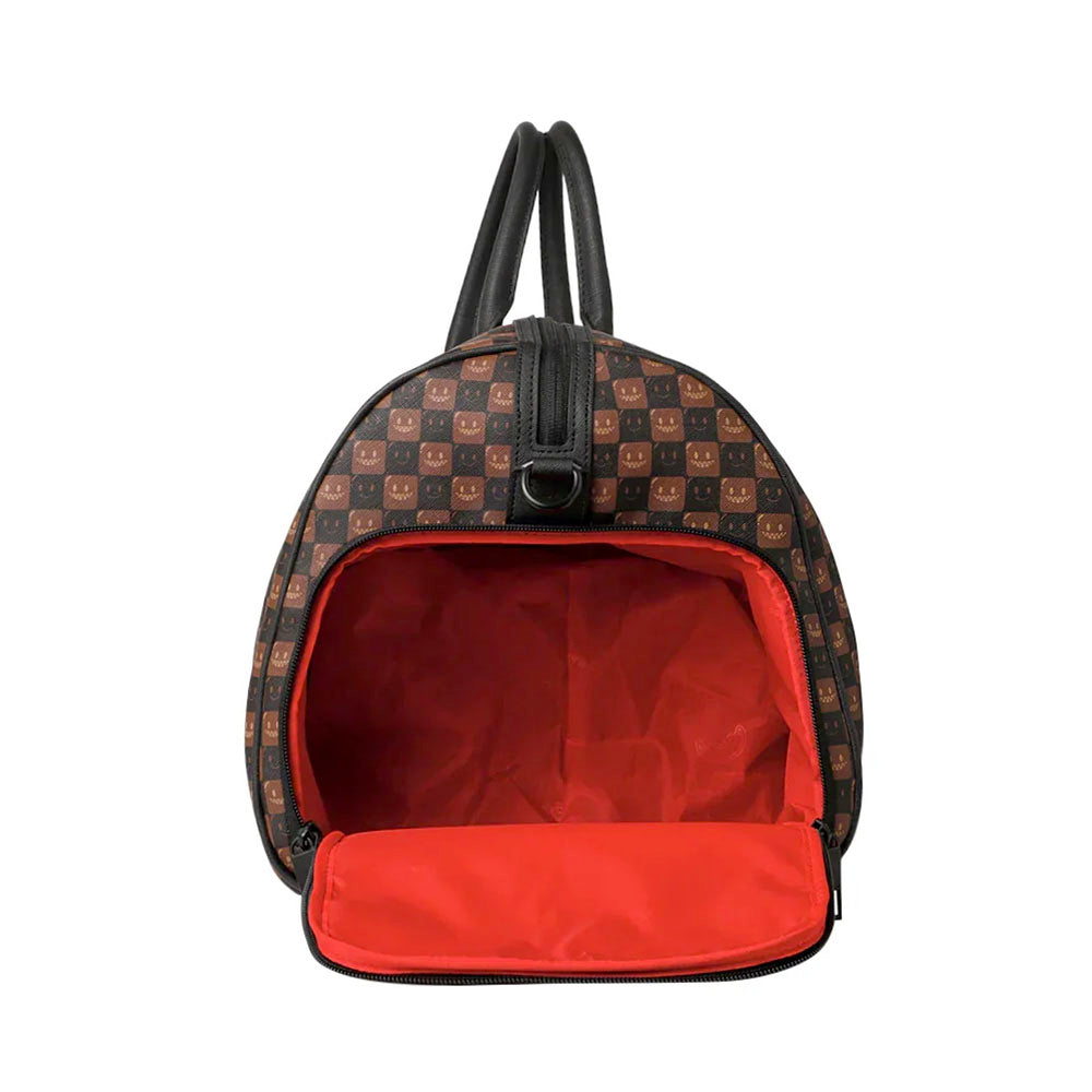 Borsone Weekend SPRAYGROUND stampa Sharks in Paris WTF Bubble Brown Check