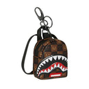 Portachiavi a Forma di Zaino SPRAYGROUND stampa Sharks in Paris WTF Bubble Brown Check
