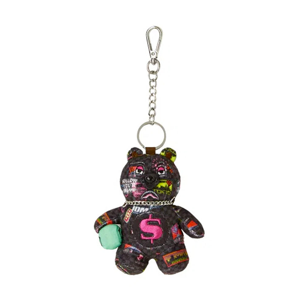 Portachiavi a Forma di Orso SPRAYGROUND stampa Global Mogul Cyber Punk