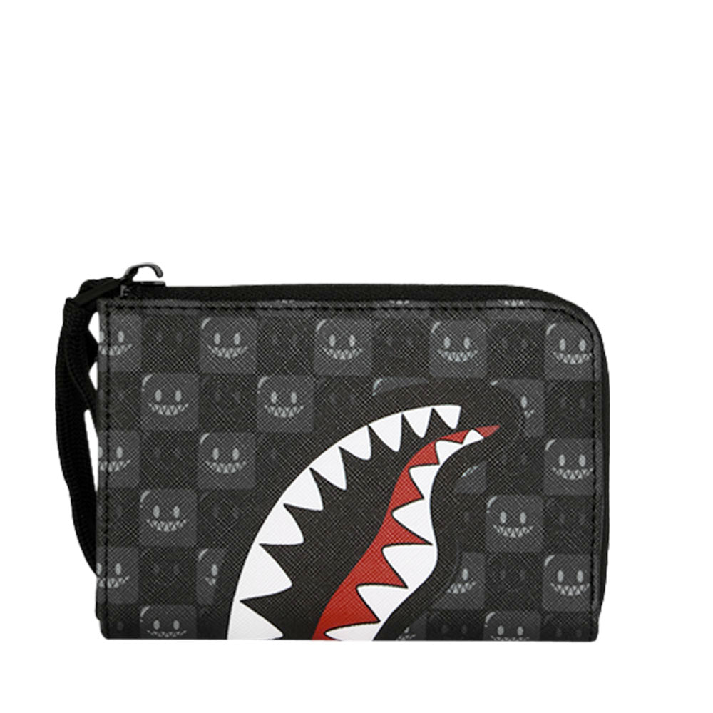 Portafoglio Piccolo con Zip SPRAYGROUND stampa Sharks In Paris WTF Bubbly Black Check