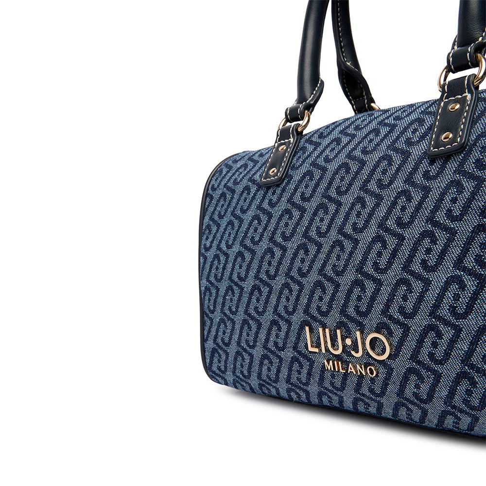 Bauletto Donna a Mano LIU JO in Tessuto Jacquard con Logo Monogram Dress Blue