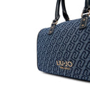 Bauletto Donna a Mano LIU JO in Tessuto Jacquard con Logo Monogram Dress Blue