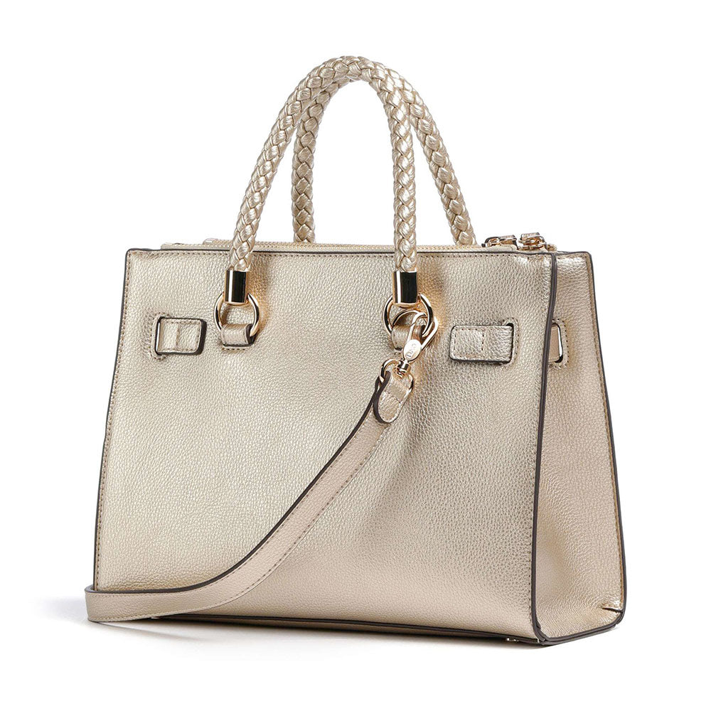 Borsa Donna a Mano LIU JO Better effetto Bottalato Light Gold con Charm