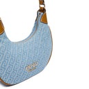 Kleine Damen-Beuteltasche LIU JO aus Jacquard-Stoff mit Monogramm-Logo in Dusty Blue