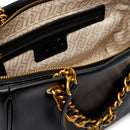 Shopping Bag Media Donna LIU JO Nera con Catena Decorativa