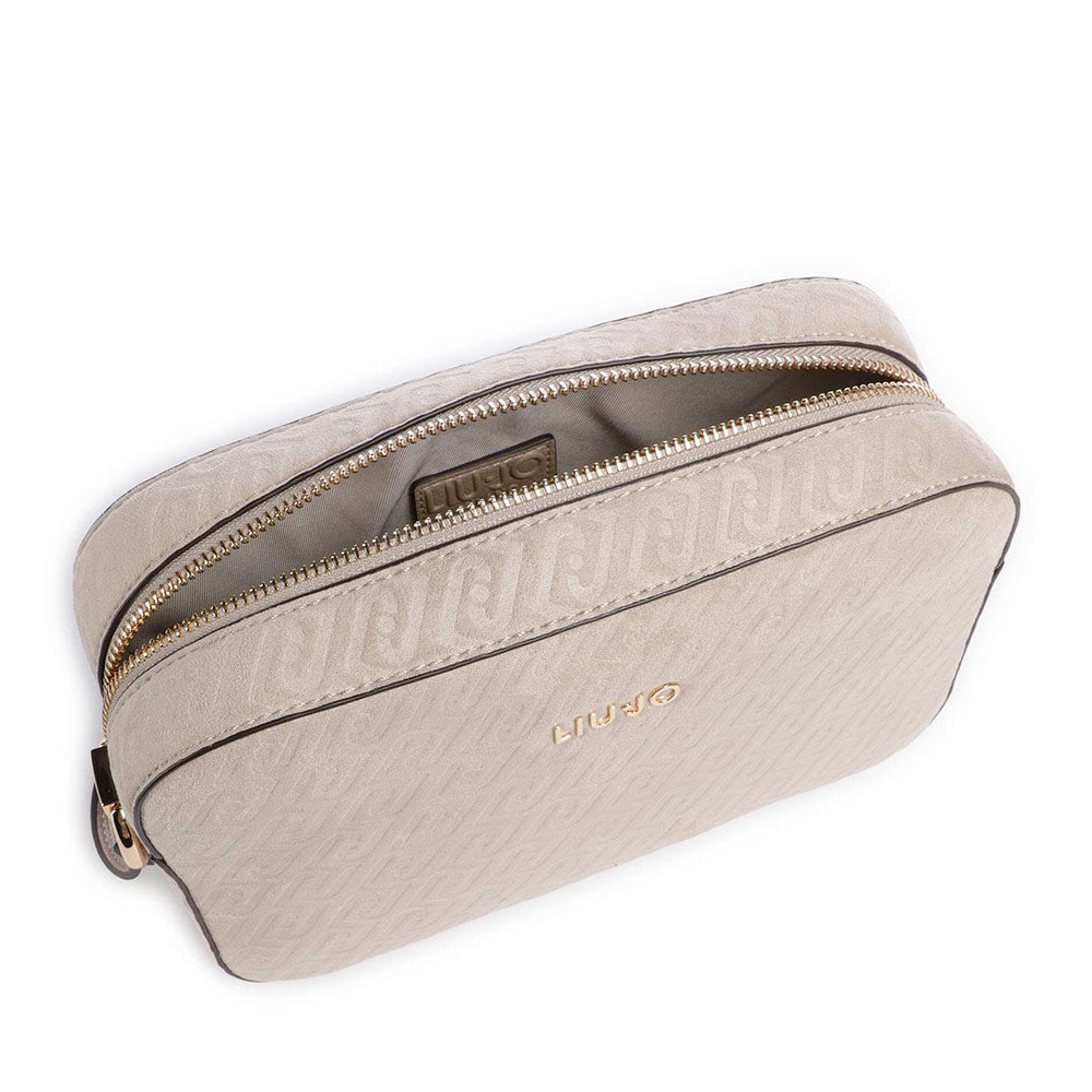 Borsa Donna a Tracolla Media LIU JO Neutro con Logo Monogram All Over