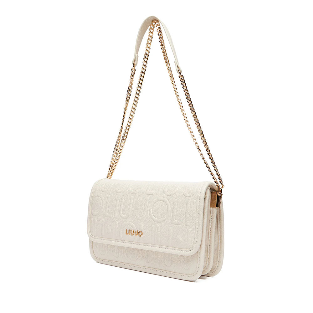 Borsa Donna a Spalla e Tracolla LIU JO Better Effetto Bottalato con Logo in Rilievo Marmo