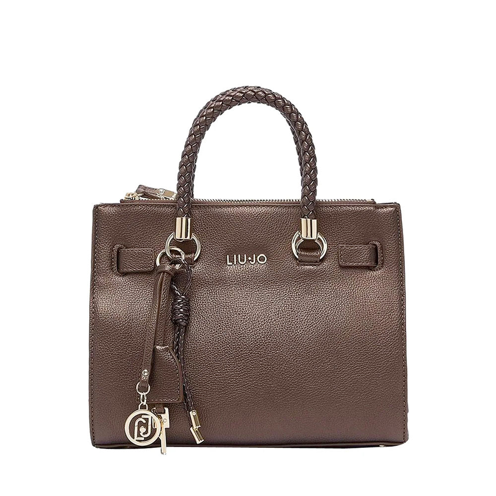 Borsa Donna a Mano Small LIU JO in Ecopelle Bottalata Marrone Scuro