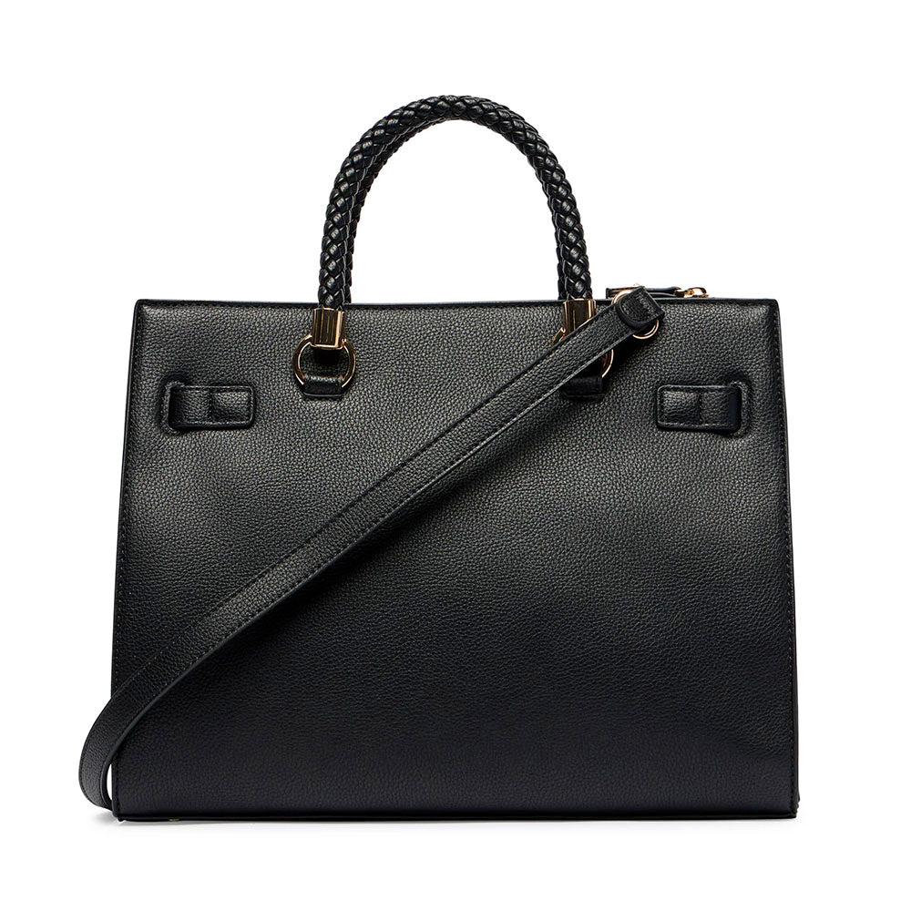 Borsa Donna Tote a Mano LIU JO Better effetto Bottalato Nero con Charm