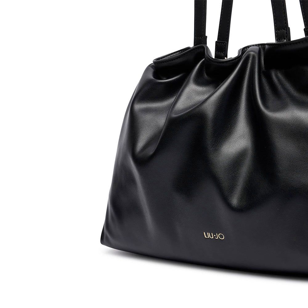 Shopping Bag Donna LIU JO linea Riccy Grande in Ecopelle Liscia Nera