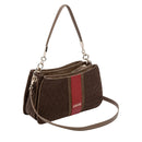 Borsa Donna a Spalla LIU JO Marrone Scuro con Logo Embossed All Over