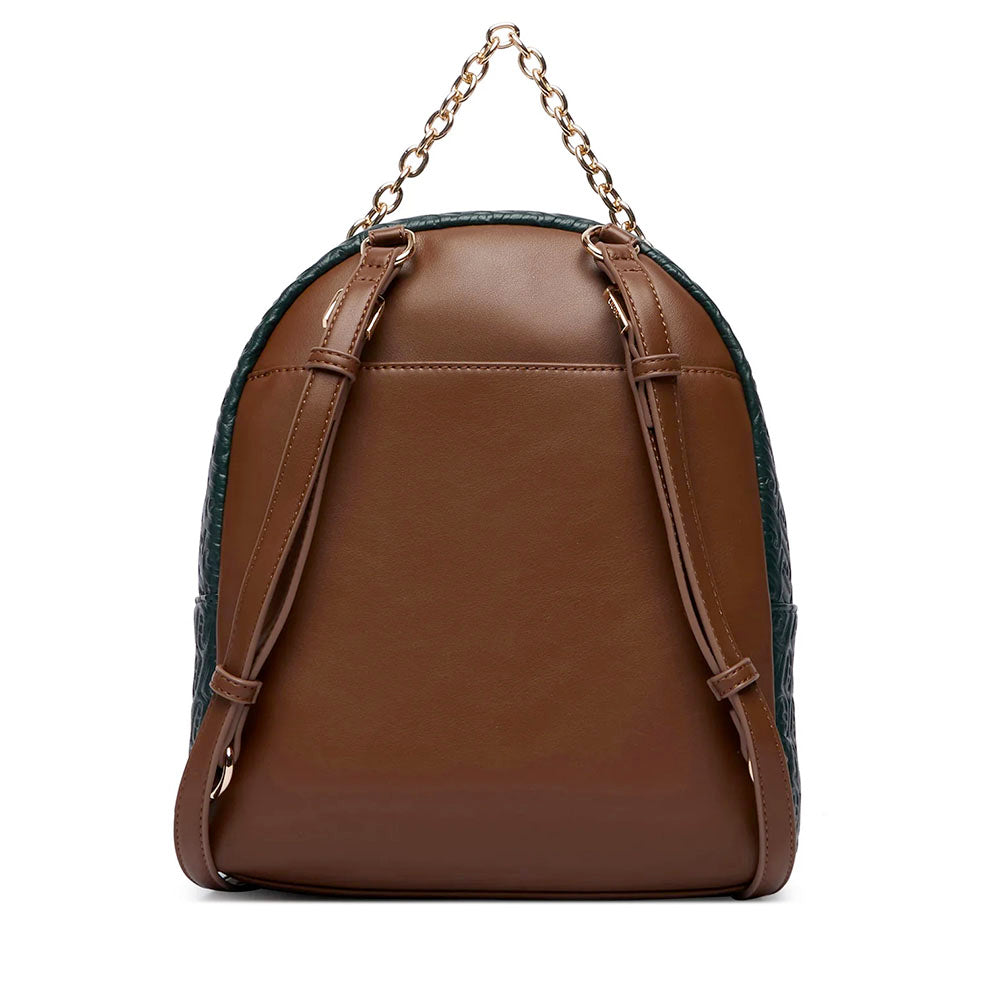 Zaino Donna LIU JO in Ecopelle Verde Foresta con Logo Embossed All Over