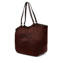Maxi Tote Bag Donna LIU JO in Microfibra effetto Camoscio Marrone Scuro