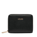 Portafoglio Donna Zip Around Small LIU JO effetto Bottalato Nero