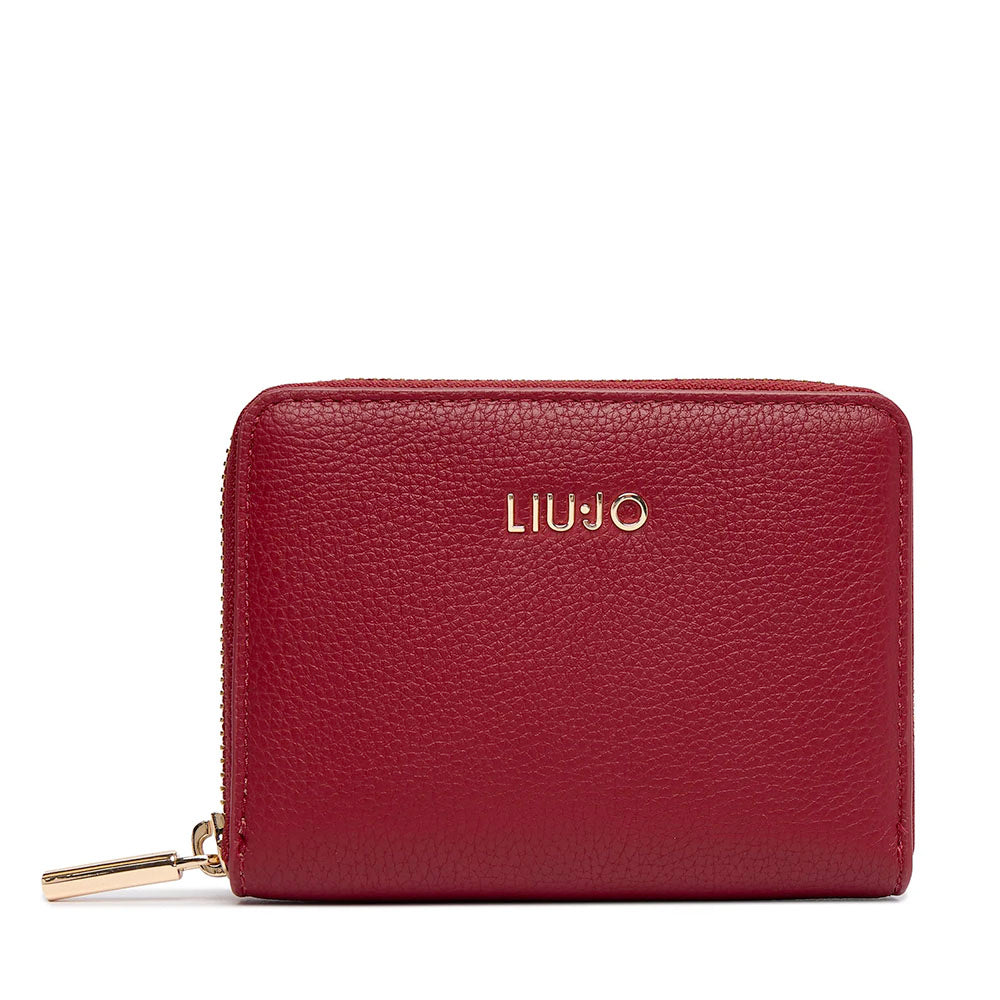 Portafoglio Donna Zip Around Small LIU JO effetto Bottalato Bordeaux