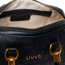 Bauletto Donna a Mano Small LIU JO in Ecopelle Nera con Logo Embossed