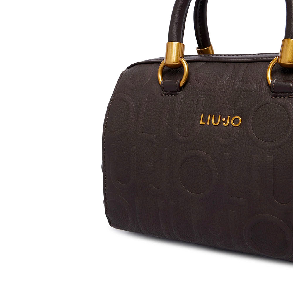 Bauletto Donna a Mano Small LIU JO in Ecopelle Marrone Scuro con Logo Embossed