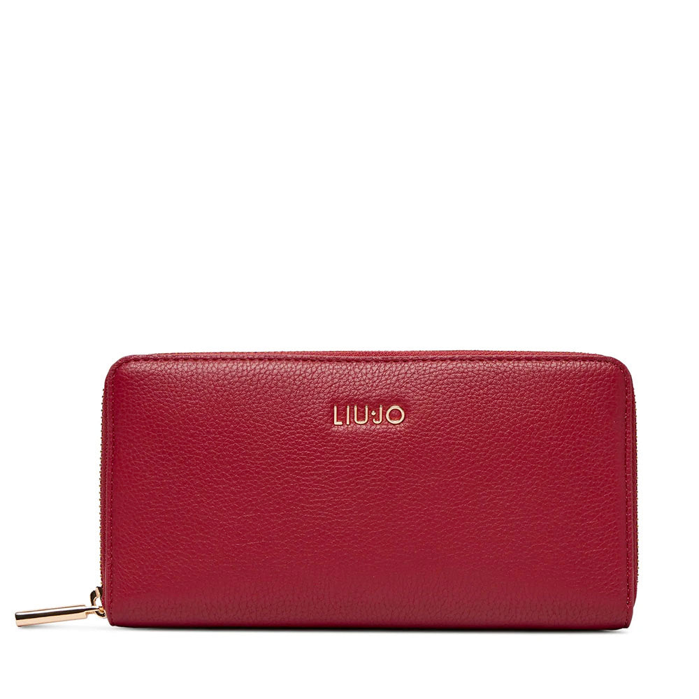 Portafoglio Donna Zip Around LIU JO effetto Bottalato Rosso Mattone