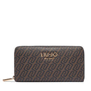 Portafoglio Donna Zip Around LIU JO Testa di Moro con Logo All Over