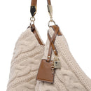 Maxi Borsa Donna a Spalla LIU JO in Maglia Trapuntata color Crema