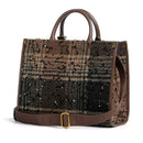 Borsa Donna a Mano Media LIU JO in Tessuto stampa Check Testa di Moro con Paillettes