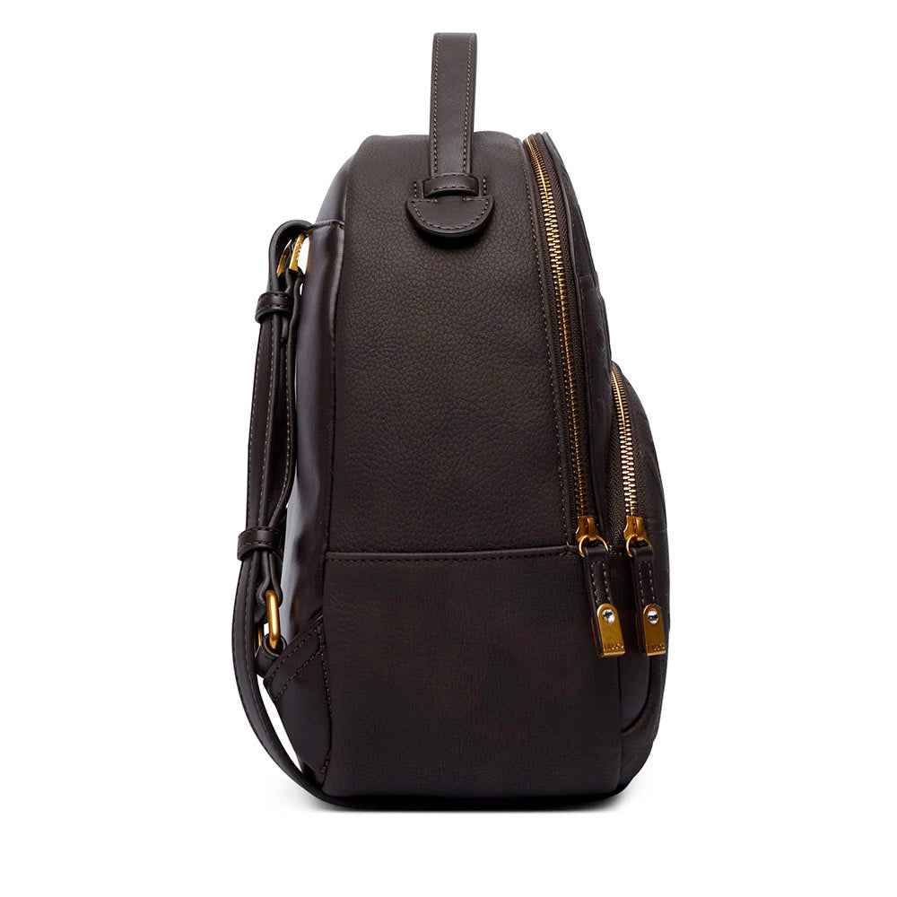 Zaino Donna LIU JO in Ecopelle Marrone Scuro con Logo Embossed