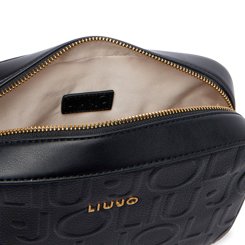 Borsa Donna a Tracolla LIU JO in Ecopelle Nera con Logo Embossed