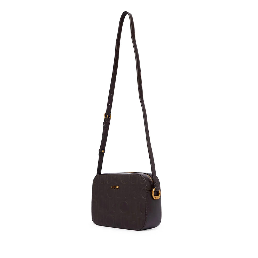 Borsa Donna a Tracolla LIU JO in Ecopelle Marrone Scuro con Logo Embossed