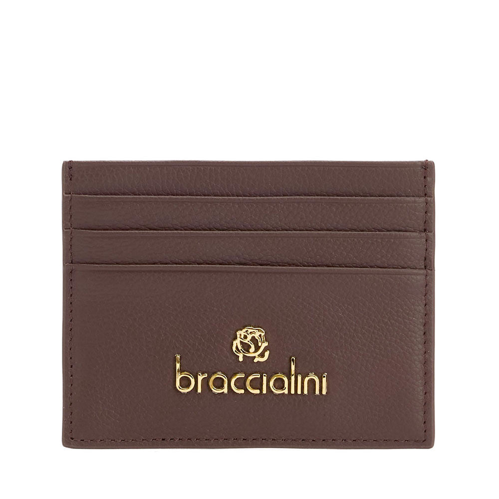 Portatessere Donna BRACCIALINI linea Basic in Pelle Marrone