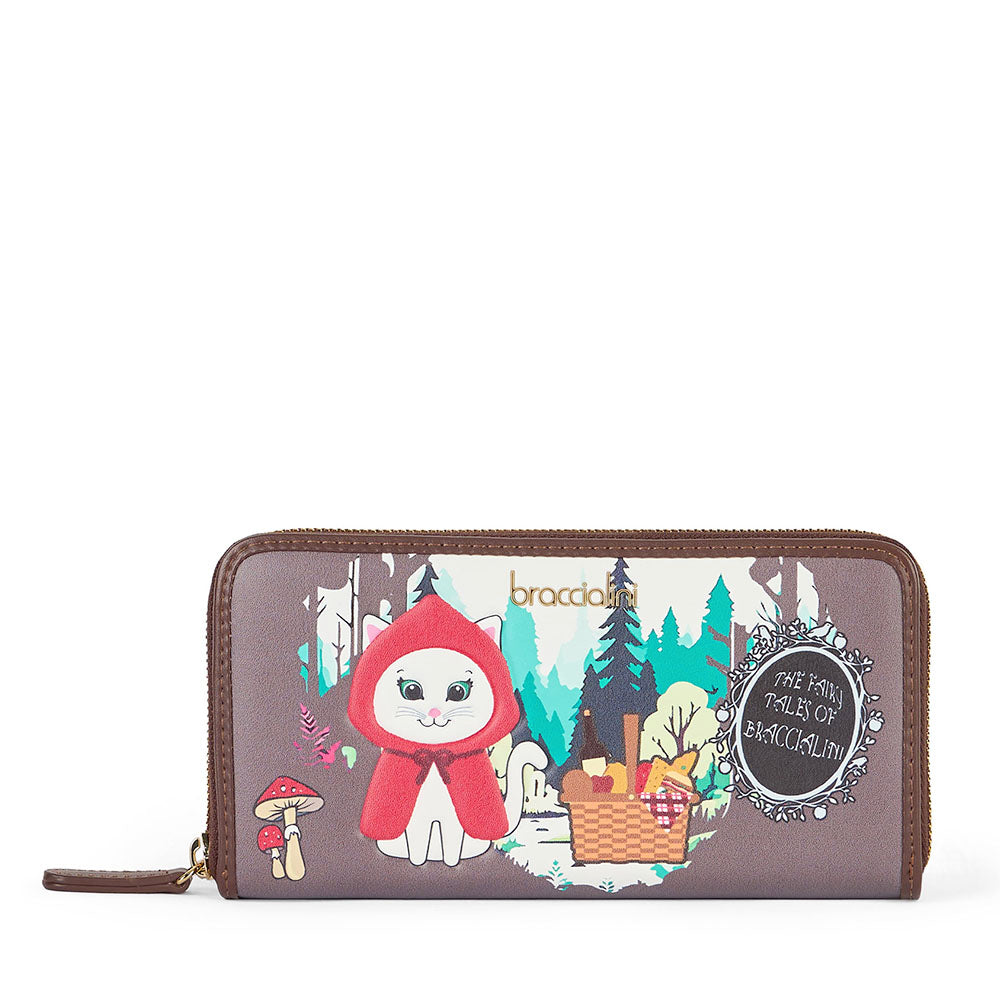 Portafoglio Donna Zip Around BRACCIALINI linea Allround stampa Cappuccetto Rosso