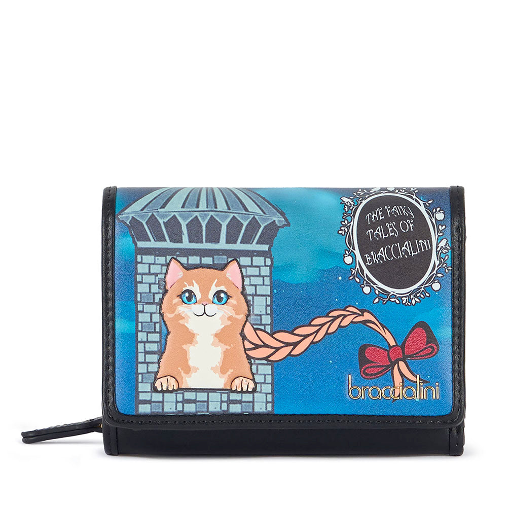 Portafoglio Donna Medio con Bottone BRACCIALINI linea Allround stampa Raperonzolo