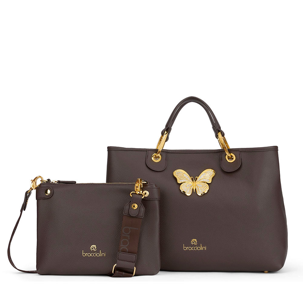 Borsa Donna a Mano Large BRACCIALINI linea Beth Jewels Marrone