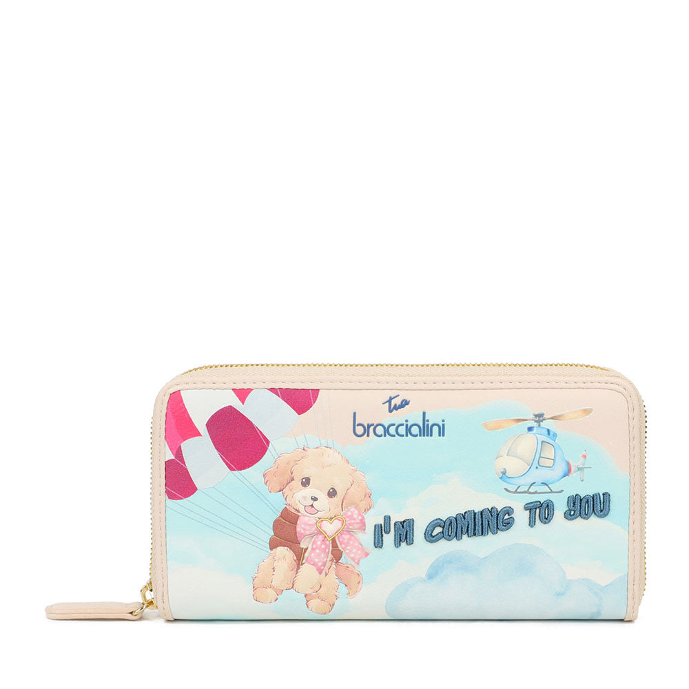 Portafoglio Donna Zip Around BRACCIALINI linea Allround stampa I'm Coming to You