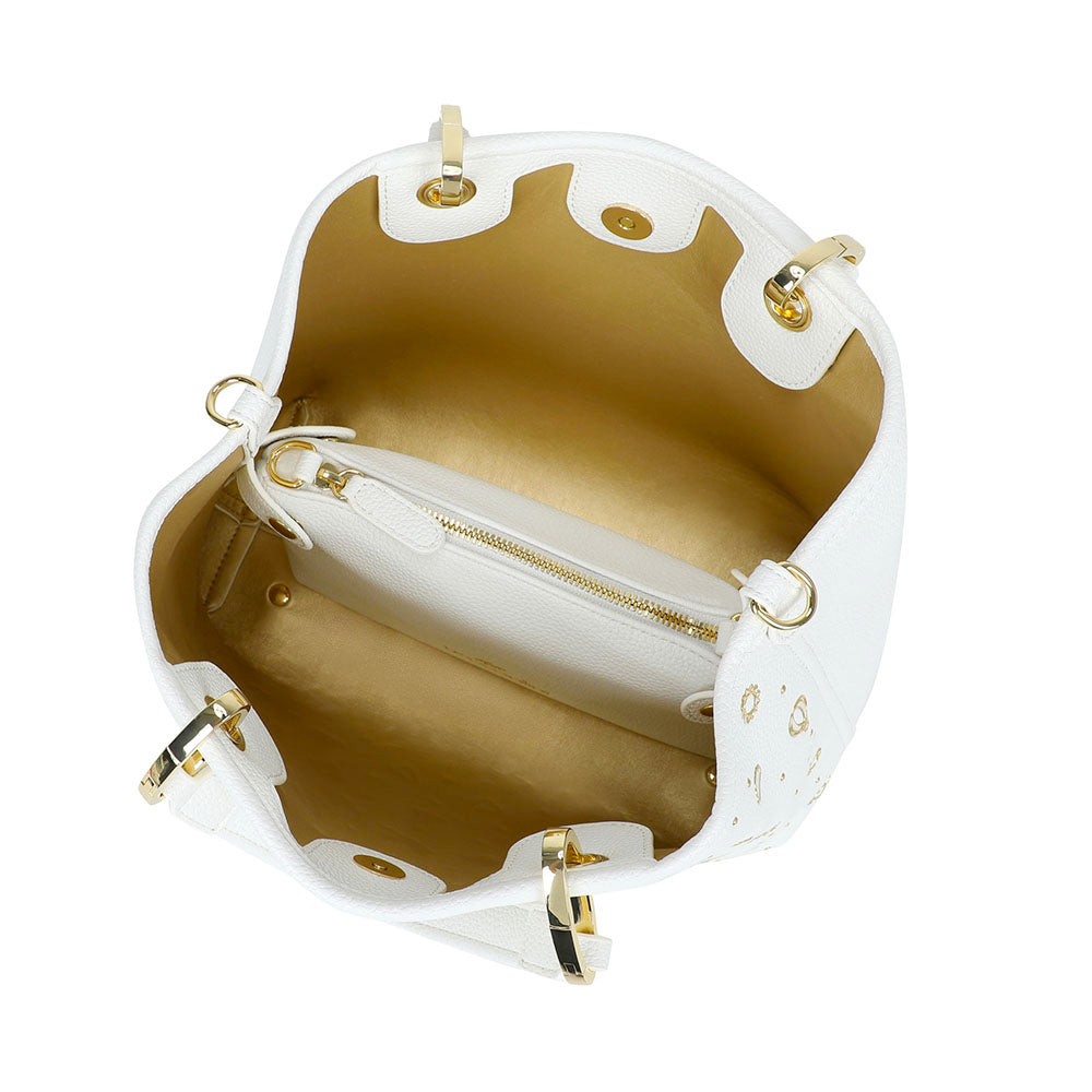 Borsa Donna a Mano Media BRACCIALINI linea Beth Strass Bianco