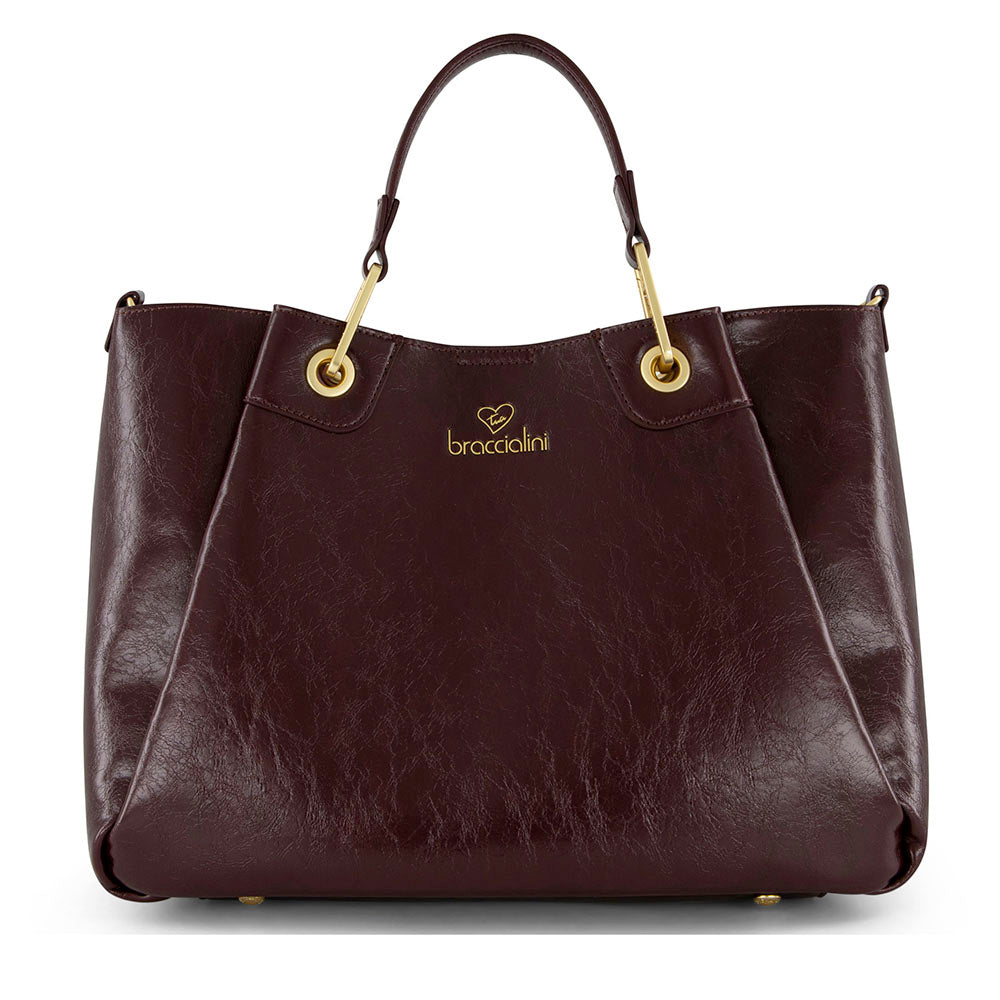 Borsa Donna a Mano Large BRACCIALINI linea Amy color Vinaccia