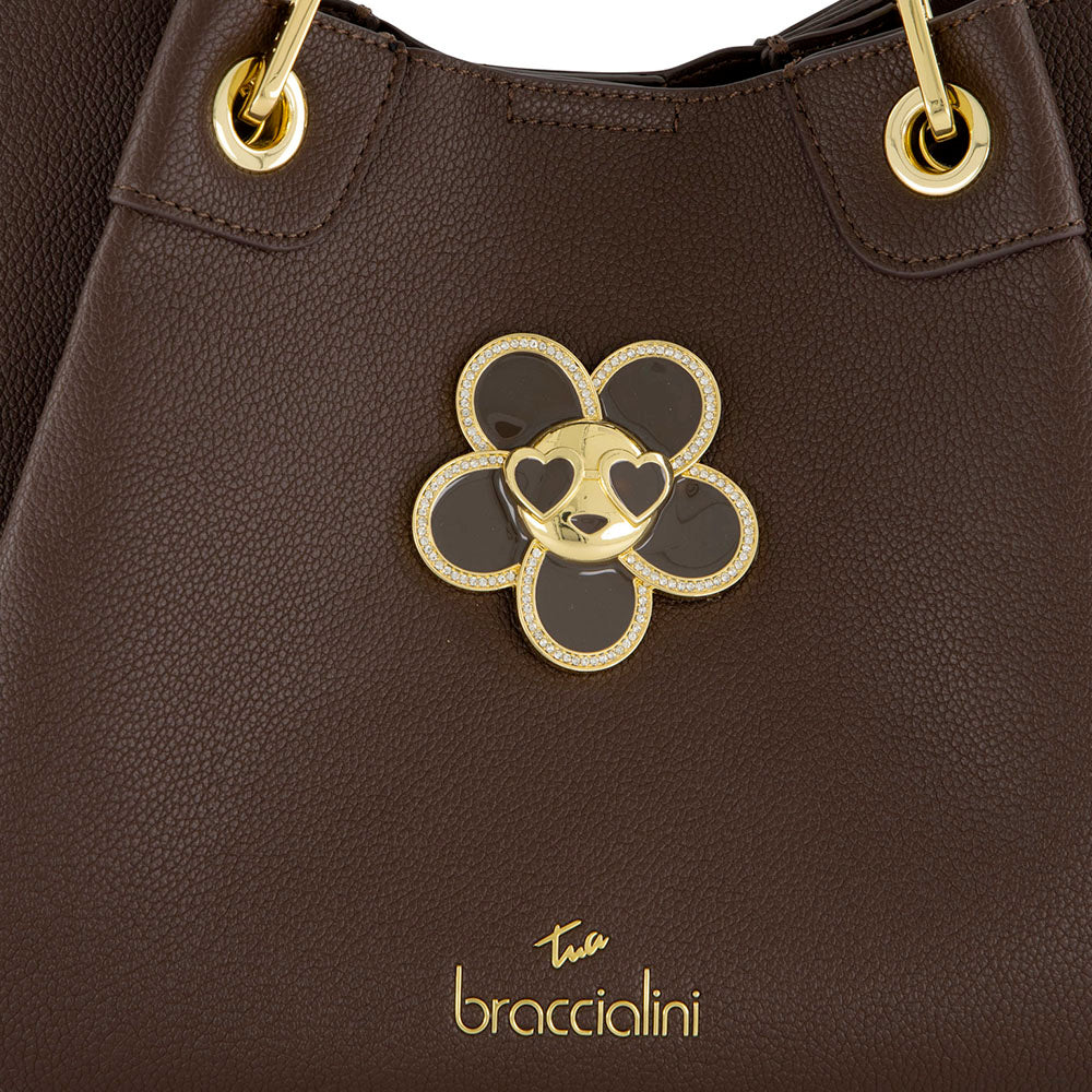 Borsa Donna a Mano Media BRACCIALINI linea Amy Bijoux Marrone Cioccolato