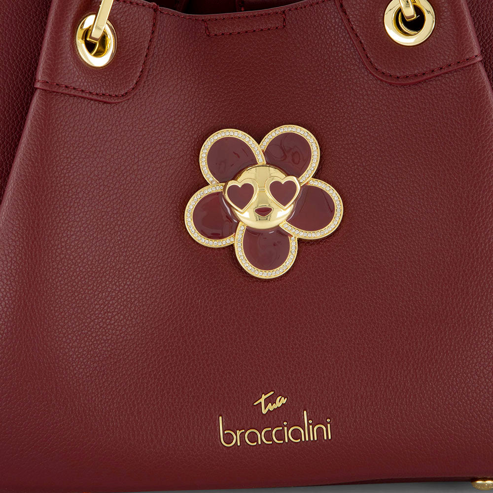 Borsa Donna a Mano Media BRACCIALINI linea Amy Bijoux color Vinaccia
