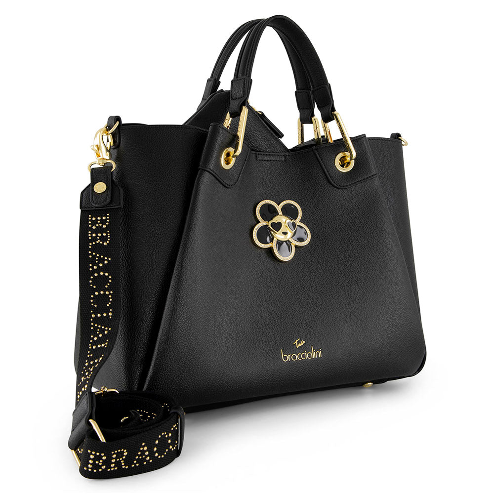Borsa Donna a Mano Large BRACCIALINI linea Amy Bijoux Nero