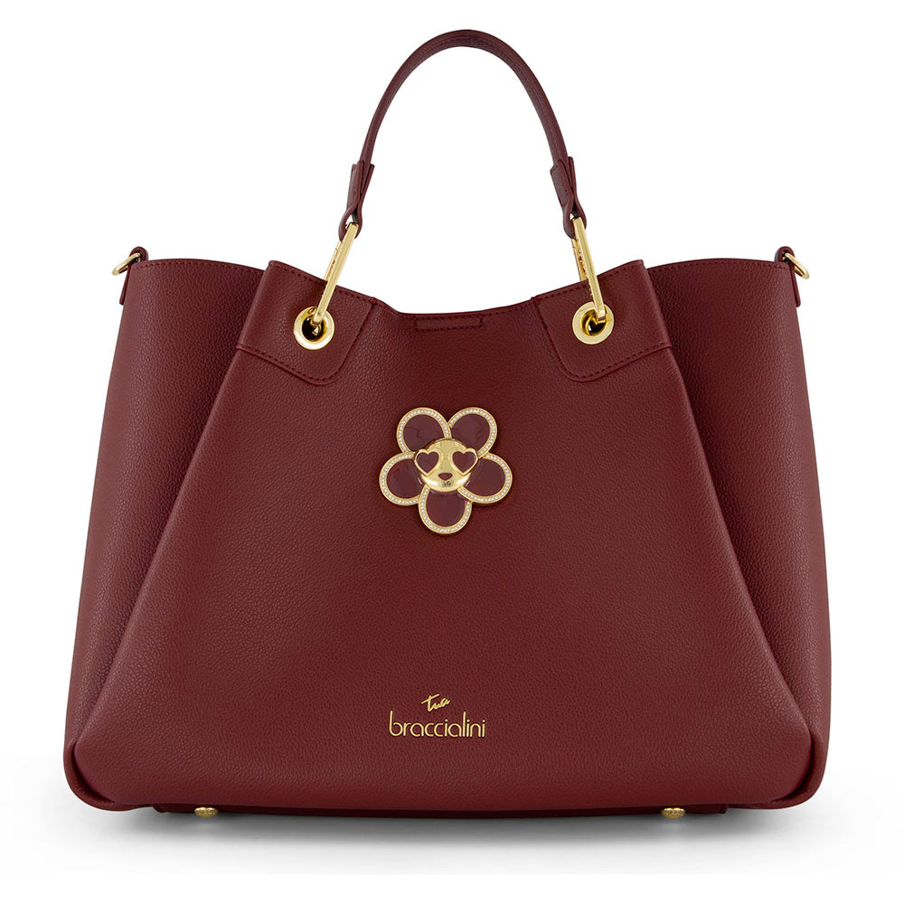 Borsa Donna a Mano Large BRACCIALINI linea Amy Bijoux color Vinaccia
