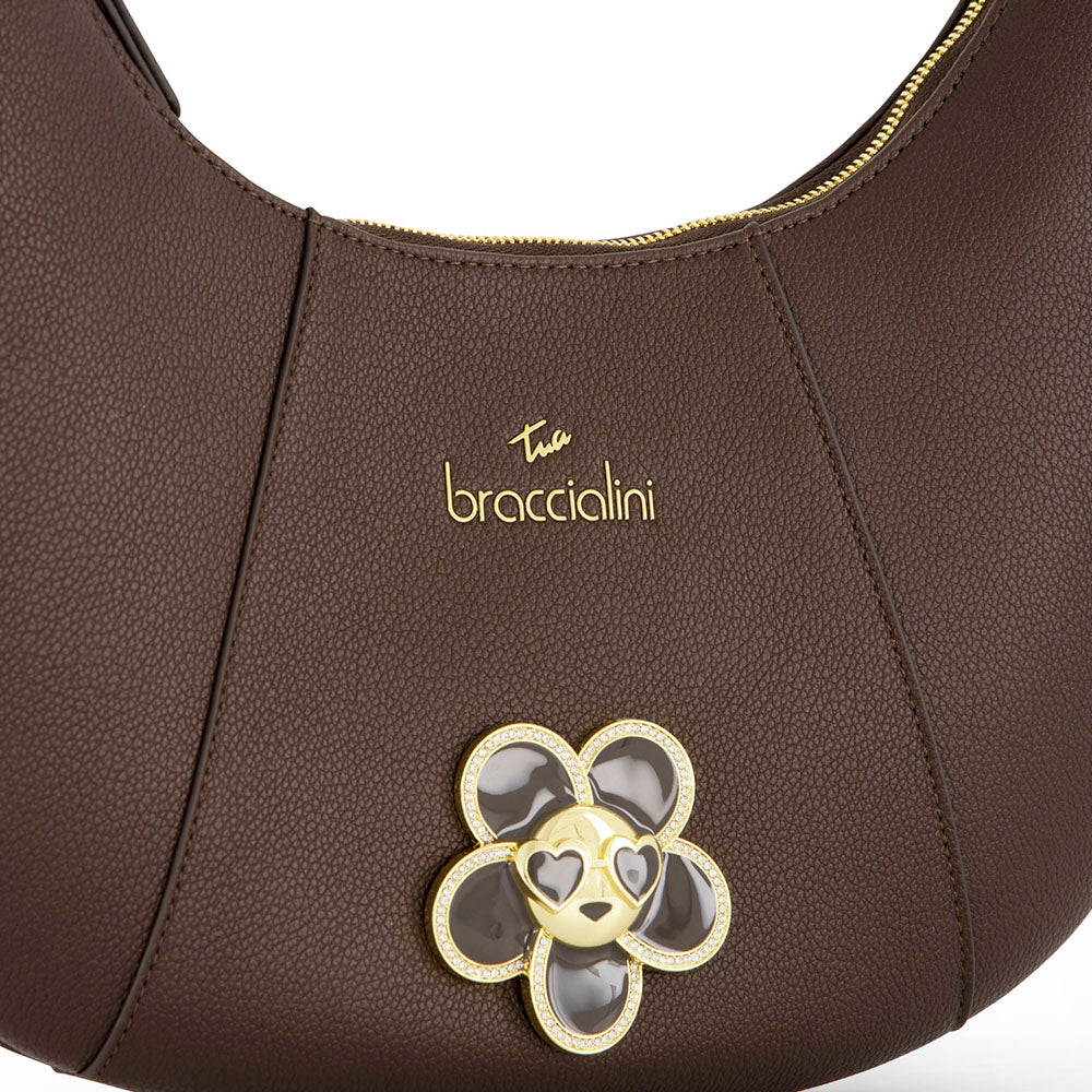 Hobo Bag Donna BRACCIALINI linea Amy Bijoux Marrone Cioccolato