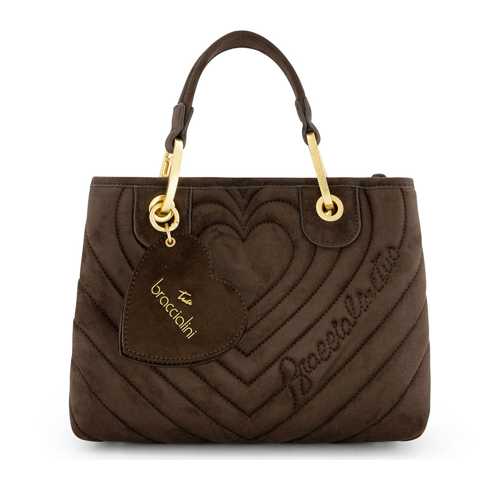 Borsa Donna a Mano Media BRACCIALINI linea Beth Matelassè Marrone Cioccolato