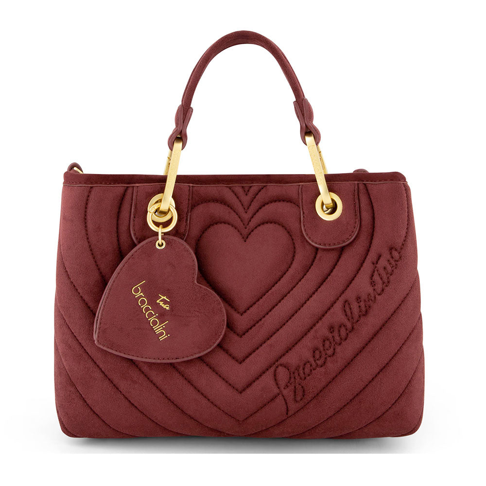 Borsa Donna a Mano Media BRACCIALINI linea Beth Matelassè color Vinaccia