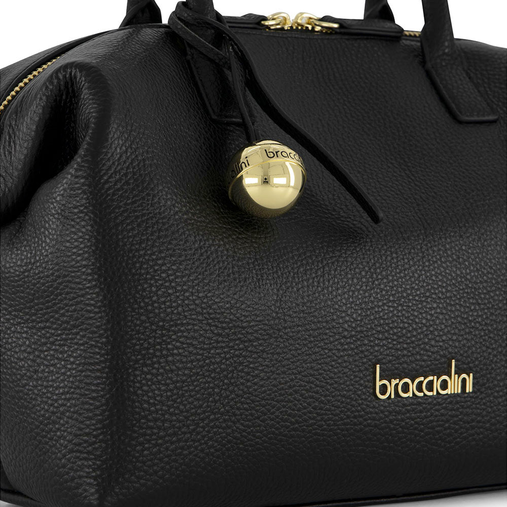 Bauletto Donna a Mano BRACCIALINI linea Ariel in Pelle Nera