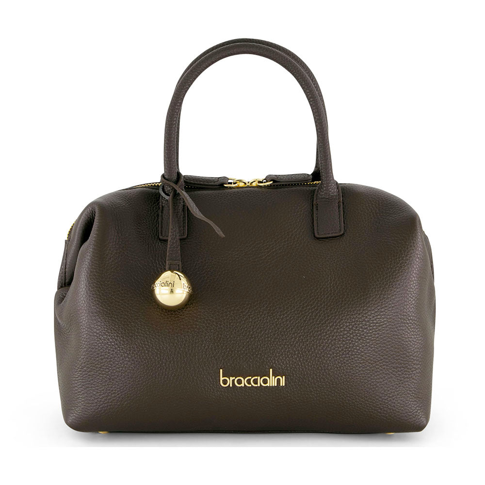 Bauletto Donna a Mano BRACCIALINI linea Ariel in Pelle Marrone Cioccolato