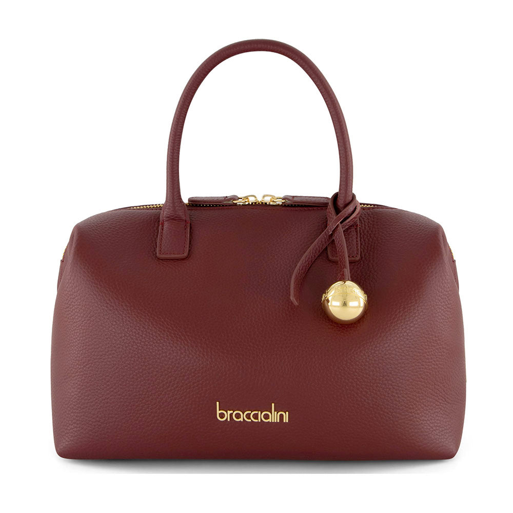 Bauletto Donna a Mano BRACCIALINI linea Ariel in Pelle color Vinaccia
