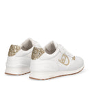 Sneakers Running LIU JO Maxi Wonder Low 02 Bis in Nylon Bianco con Inserti Glitter